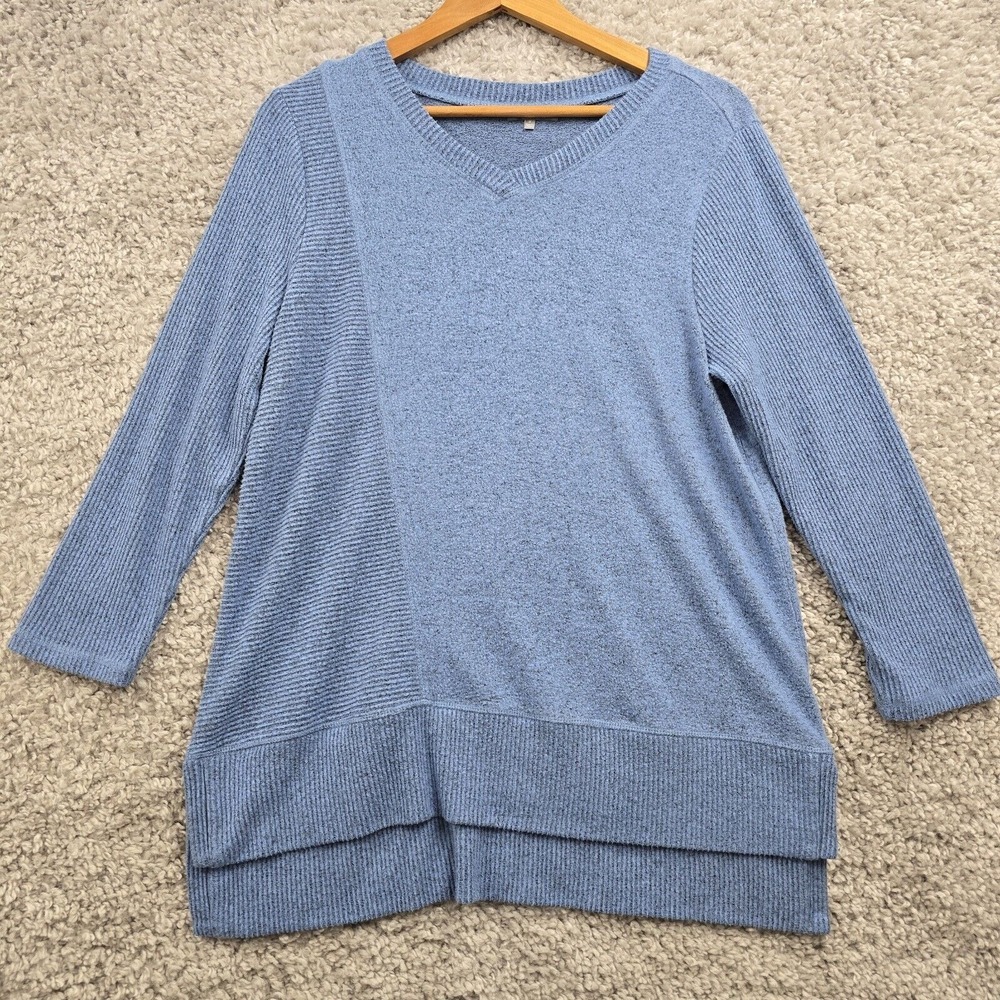 Habitat Womens Soft Stretch Long Sleeve Tunic Top Size M Lagenlook Minimalist